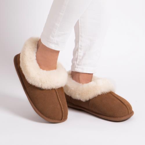 Ladies Classic Sheepskin Slipper Chestnut Extra Image 5